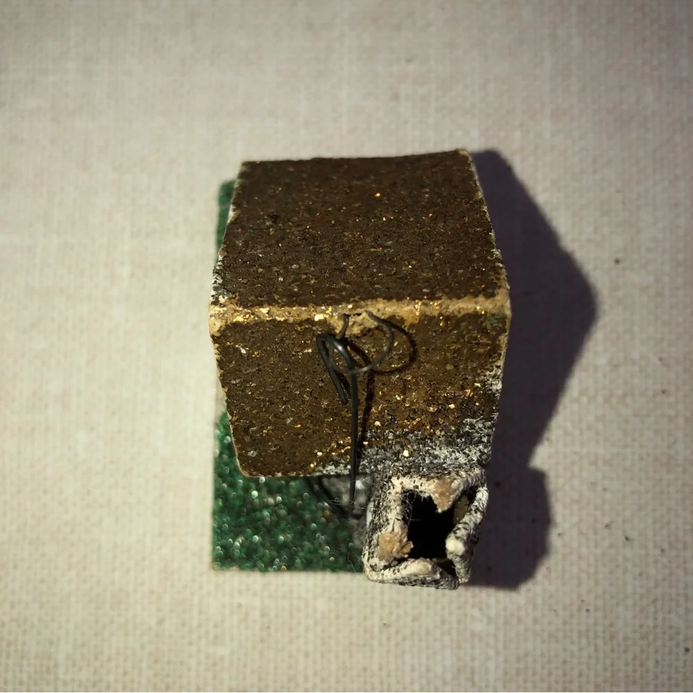 Vintage Paper‎ Cardboard Glitter Church House Christmas Tree Ornament Japan Made